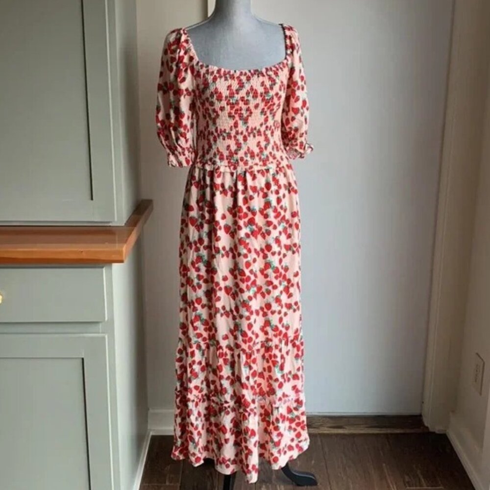 Betsey Johnson Red and White Floral Maxi Dress